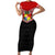 Personalised Tonga Short Sleeve Bodycon Dress Tonga Coat of Arms with Seamless Tapa Ngatu Pattern LT03 Long Dress Black - Polynesian Pride