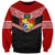 Personalised Tonga Sweatshirt Tonga Coat of Arms with Seamless Tapa Ngatu Pattern LT03 Unisex Black - Polynesian Pride