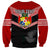 Personalised Tonga Sweatshirt Tonga Coat of Arms with Seamless Tapa Ngatu Pattern LT03 - Polynesian Pride