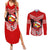 Tonga Christmas Couples Matching Summer Maxi Dress and Long Sleeve Button Shirts Tongan Coat of Arms Santa With Ngatu Pattern Christmas Red Style LT03 Red - Polynesian Pride