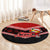 Tonga Christmas Round Carpet Tongan Coat of Arms Santa With Ngatu Pattern Christmas Red Style LT03 - Polynesian Pride