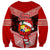 Tonga Christmas Sweatshirt Tongan Coat of Arms Santa With Ngatu Pattern Christmas Red Style LT03 - Polynesian Pride