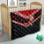 Personalised Tonga Christmas Quilt Tongan Coat of Arms Santa With Ngatu Pattern Christmas Red Style LT03 - Polynesian Pride