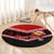 Personalised Tonga Christmas Round Carpet Tongan Coat of Arms Santa With Ngatu Pattern Christmas Red Style LT03 - Polynesian Pride