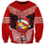 Personalised Tonga Christmas Sweatshirt Tongan Coat of Arms Santa With Ngatu Pattern Christmas Red Style LT03 Unisex Red - Polynesian Pride