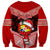 Personalised Tonga Christmas Sweatshirt Tongan Coat of Arms Santa With Ngatu Pattern Christmas Red Style LT03 - Polynesian Pride