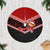 Personalised Tonga Christmas Tree Skirt Tonga Coat of Arms with Seamless Tapa Ngatu Pattern Xmas Red Style LT03 Red - Polynesian Pride