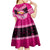Tonga Christmas Kid Short Sleeve Dress Tongan Coat of Arms Santa With Ngatu Pattern Christmas Pink Style LT03 - Polynesian Pride
