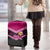 Tonga Christmas Luggage Cover Tongan Coat of Arms Santa With Ngatu Pattern Christmas Pink Style LT03 - Polynesian Pride