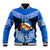 Tonga Christmas Baseball Jacket Tongan Coat of Arms Santa With Ngatu Pattern Christmas Blue Style LT03 Unisex Blue - Polynesian Pride