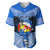 Tonga Christmas Baseball Jersey Tongan Coat of Arms Santa With Ngatu Pattern Christmas Blue Style LT03 Blue - Polynesian Pride