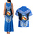 Tonga Christmas Couples Matching Tank Maxi Dress and Hawaiian Shirt Tongan Coat of Arms Santa With Ngatu Pattern Christmas Blue Style LT03 - Polynesian Pride