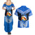 Personalised Tonga Christmas Couples Matching Summer Maxi Dress and Hawaiian Shirt Tongan Coat of Arms Santa With Ngatu Pattern Christmas Blue Style LT03 - Polynesian Pride