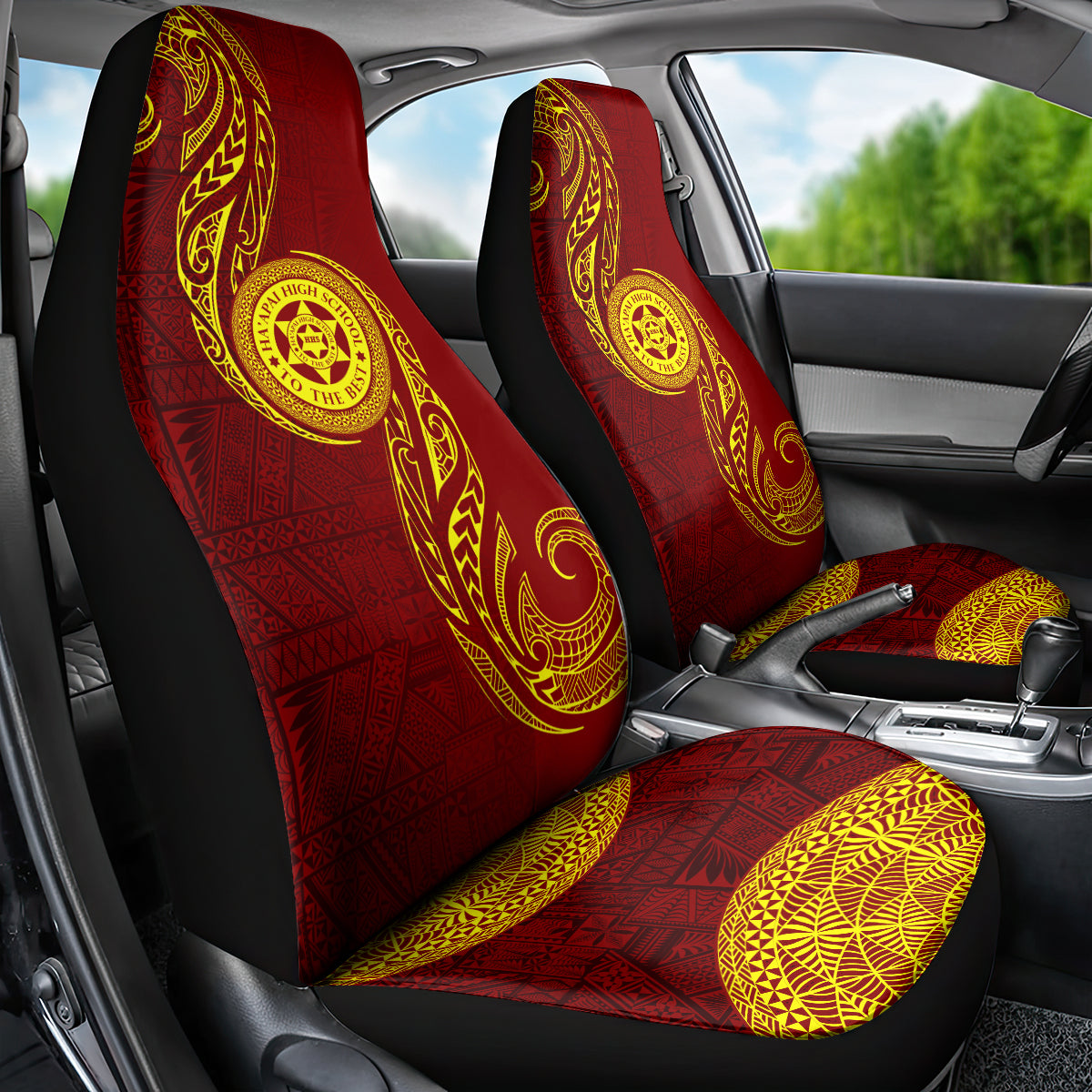 Tonga Ha'apai High School Car Seat Cover Ngatu and Maori Ethnic Tribal Pattern LT03 - Polynesian Pride