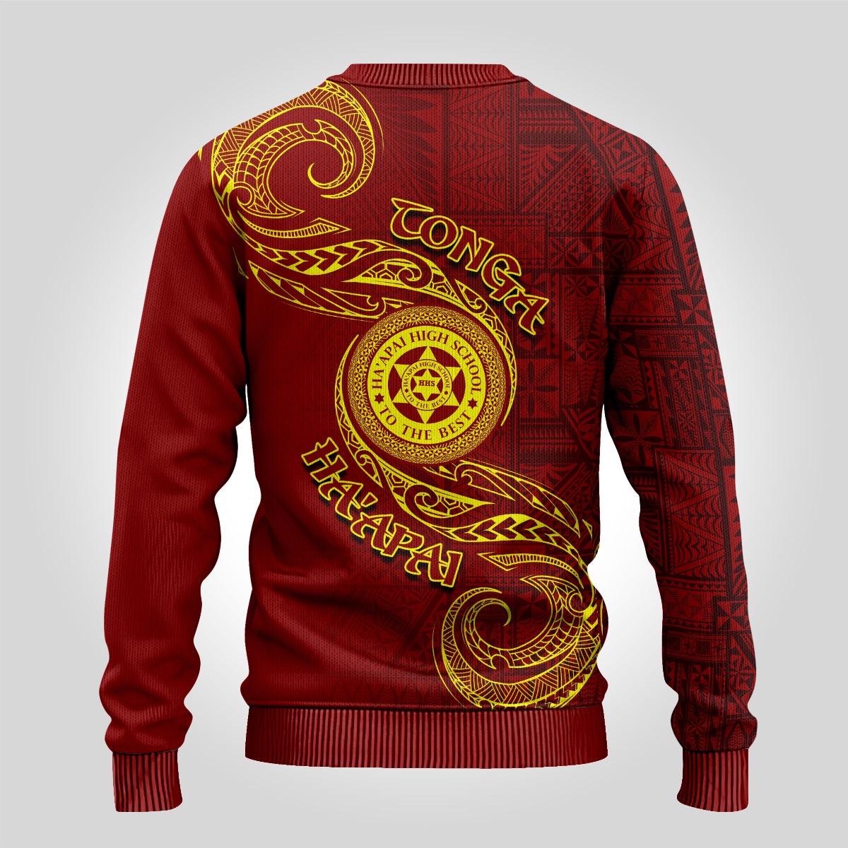 Tonga Ha'apai High School Ugly Christmas Sweater Ngatu and Maori Ethnic Tribal Pattern LT03 - Polynesian Pride