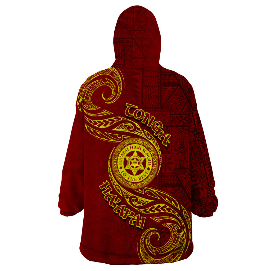 Tonga Ha'apai High School Wearable Blanket Hoodie Ngatu and Maori Ethnic Tribal Pattern LT03 - Polynesian Pride