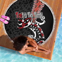 Aotearoa Toitu Te Tiriti Beach Blanket Maori Taniwha Haka - Honour the Treaty LT03