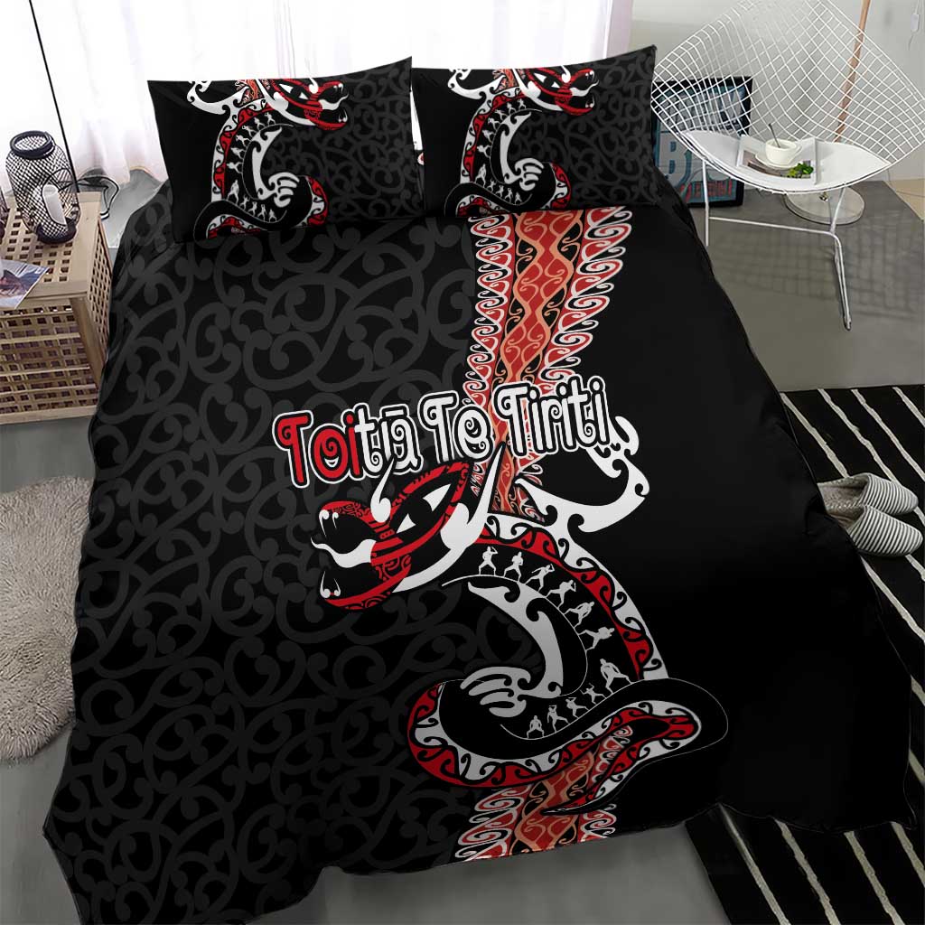 Aotearoa Toitu Te Tiriti Bedding Set Maori Taniwha Haka - Honour the Treaty LT03