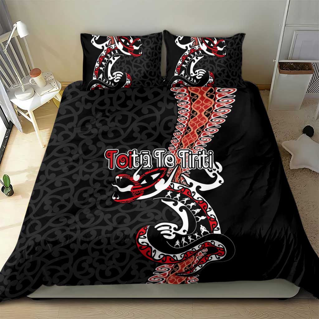 Aotearoa Toitu Te Tiriti Bedding Set Maori Taniwha Haka - Honour the Treaty LT03