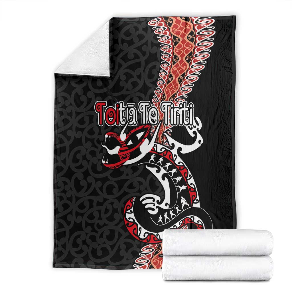Aotearoa Toitu Te Tiriti Blanket Maori Taniwha Haka - Honour the Treaty LT03