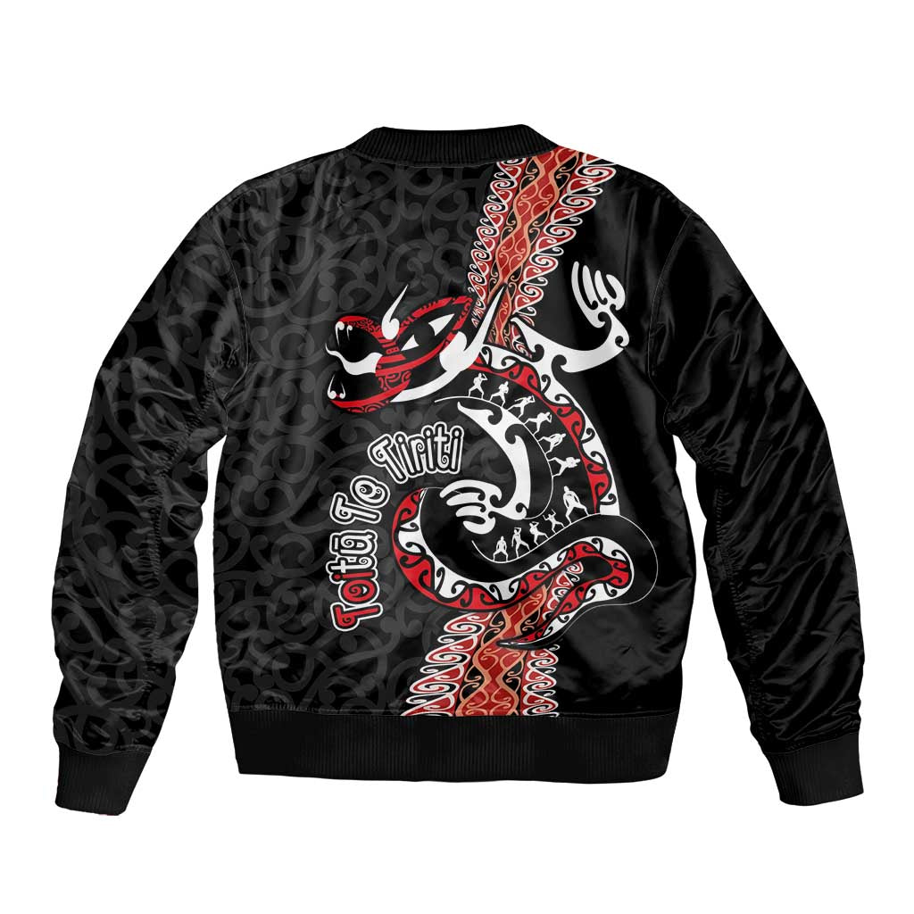 Aotearoa Toitu Te Tiriti Bomber Jacket Maori Taniwha Haka - Honour the Treaty LT03