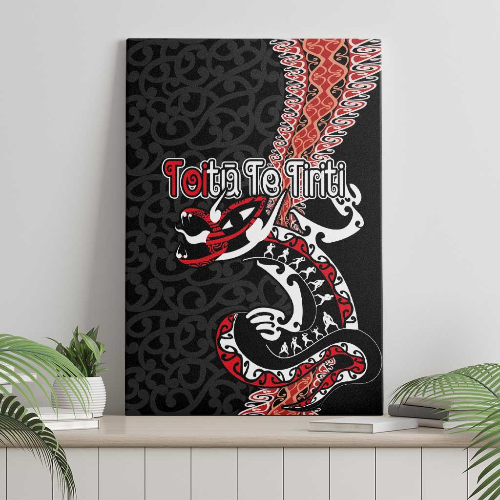Aotearoa Toitu Te Tiriti Canvas Wall Art Maori Taniwha Haka - Honour the Treaty LT03