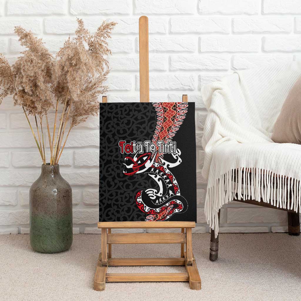 Aotearoa Toitu Te Tiriti Canvas Wall Art Maori Taniwha Haka - Honour the Treaty LT03