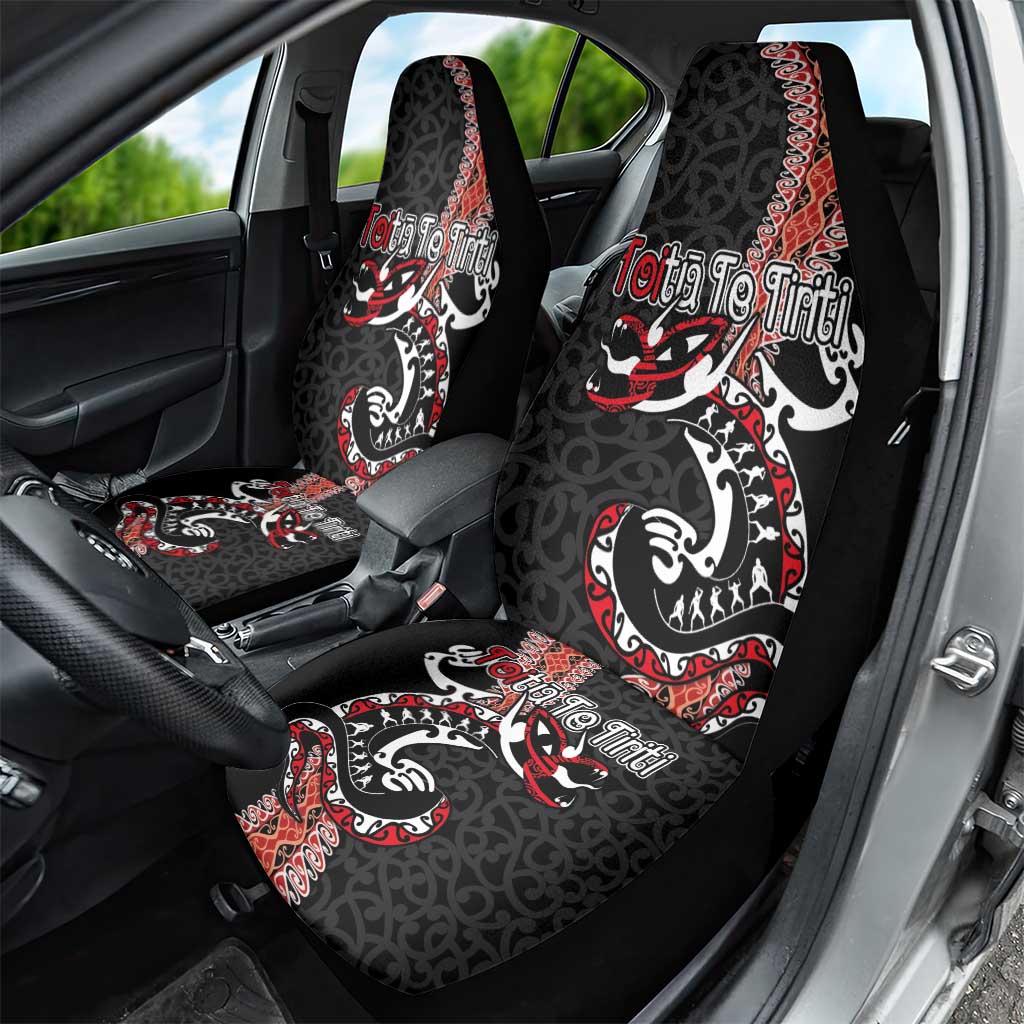 Aotearoa Toitu Te Tiriti Car Seat Cover Maori Taniwha Haka - Honour the Treaty LT03