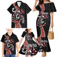 Aotearoa Toitu Te Tiriti Family Matching Mermaid Dress and Hawaiian Shirt Maori Taniwha Haka - Honour the Treaty LT03