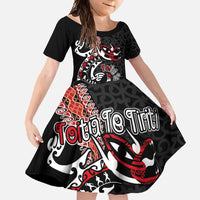 Aotearoa Toitu Te Tiriti Family Matching Tank Maxi Dress and Hawaiian Shirt Maori Taniwha Haka - Honour the Treaty LT03