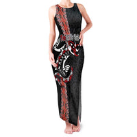 Aotearoa Toitu Te Tiriti Family Matching Tank Maxi Dress and Hawaiian Shirt Maori Taniwha Haka - Honour the Treaty LT03