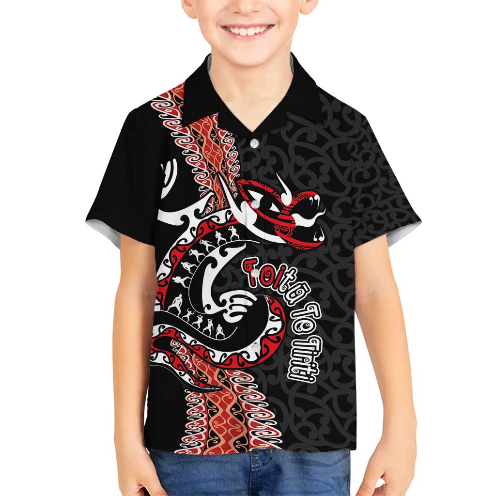 Aotearoa Toitu Te Tiriti Family Matching Tank Maxi Dress and Hawaiian Shirt Maori Taniwha Haka - Honour the Treaty LT03