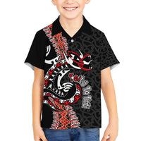 Aotearoa Toitu Te Tiriti Family Matching Tank Maxi Dress and Hawaiian Shirt Maori Taniwha Haka - Honour the Treaty LT03