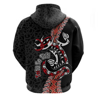 Aotearoa Toitu Te Tiriti Hoodie Maori Taniwha Haka - Honour the Treaty LT03