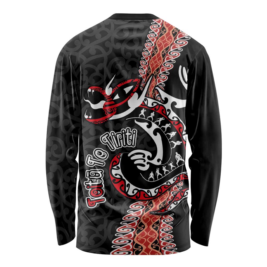 Aotearoa Toitu Te Tiriti Long Sleeve Shirt Maori Taniwha Haka - Honour the Treaty LT03