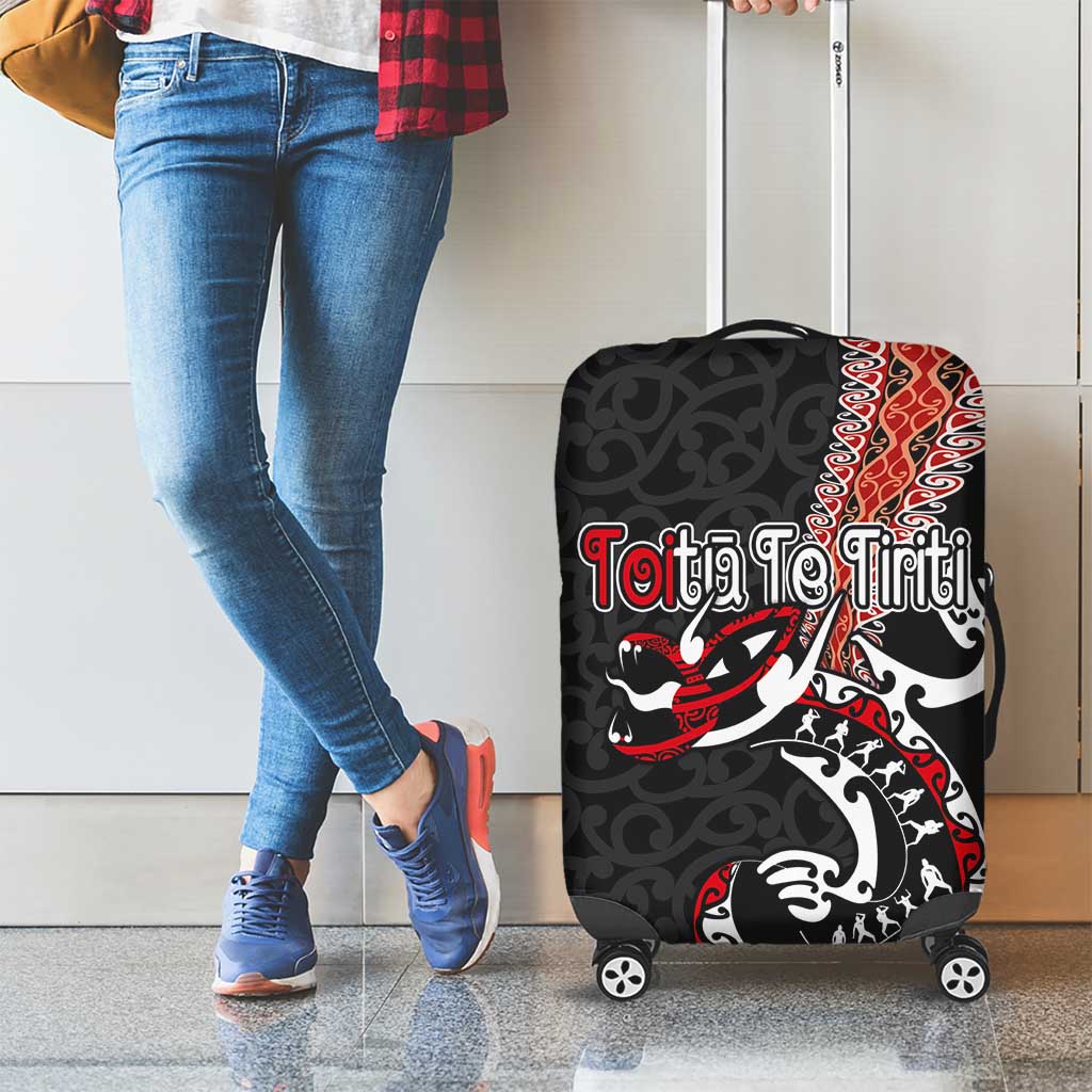 Aotearoa Toitu Te Tiriti Luggage Cover Maori Taniwha Haka - Honour the Treaty LT03