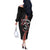 Aotearoa Toitu Te Tiriti Off The Shoulder Long Sleeve Dress Maori Taniwha Haka - Honour the Treaty LT03