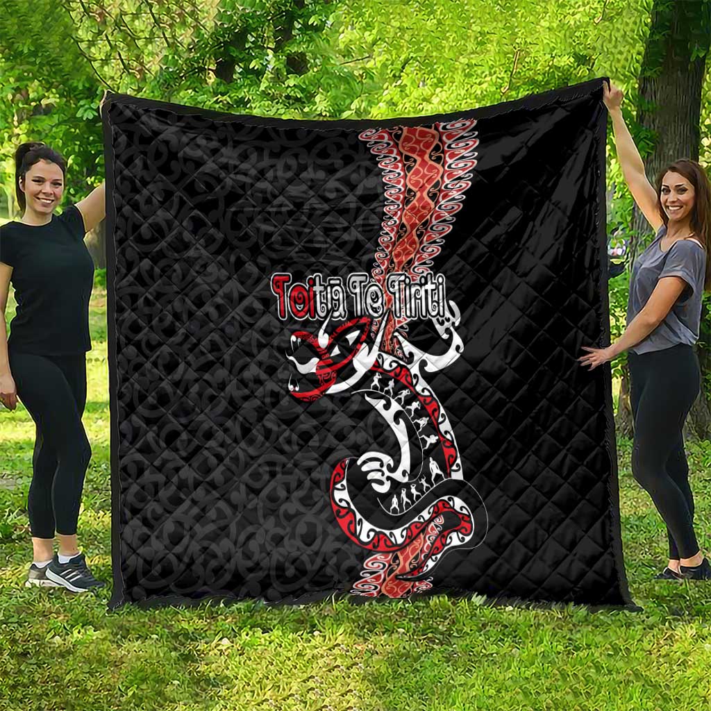 Aotearoa Toitu Te Tiriti Quilt Maori Taniwha Haka - Honour the Treaty LT03