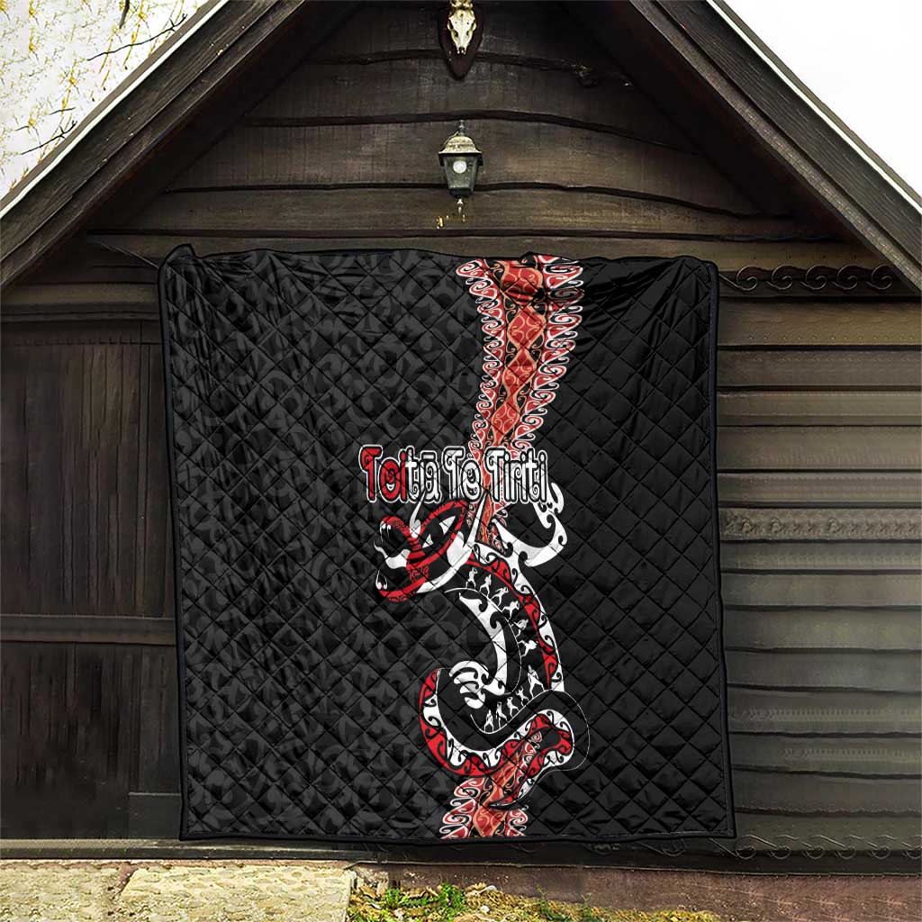 Aotearoa Toitu Te Tiriti Quilt Maori Taniwha Haka - Honour the Treaty LT03