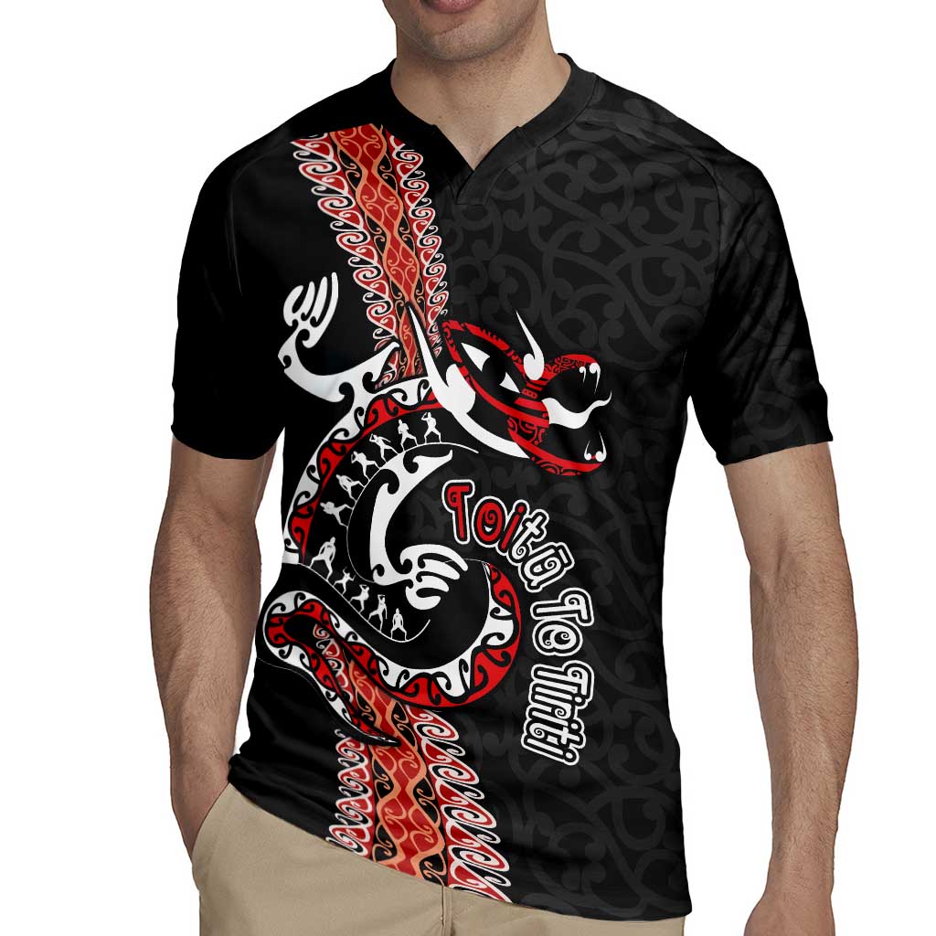Aotearoa Toitu Te Tiriti Rugby Jersey Maori Taniwha Haka - Honour the Treaty LT03