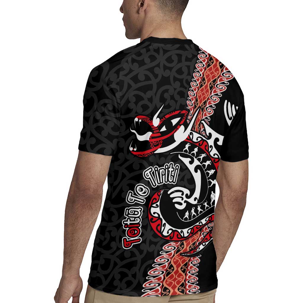Aotearoa Toitu Te Tiriti Rugby Jersey Maori Taniwha Haka - Honour the Treaty LT03