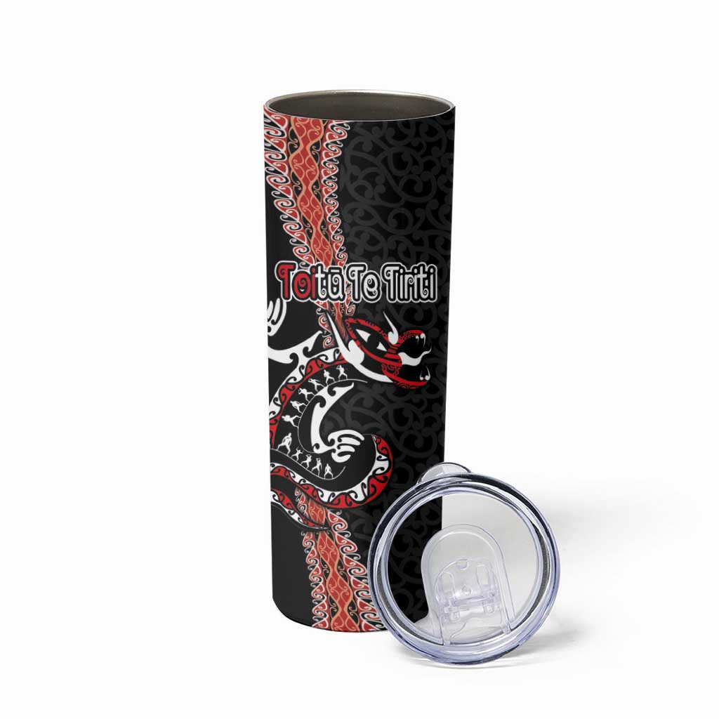 Aotearoa Toitu Te Tiriti Skinny Tumbler Maori Taniwha Haka - Honour the Treaty
