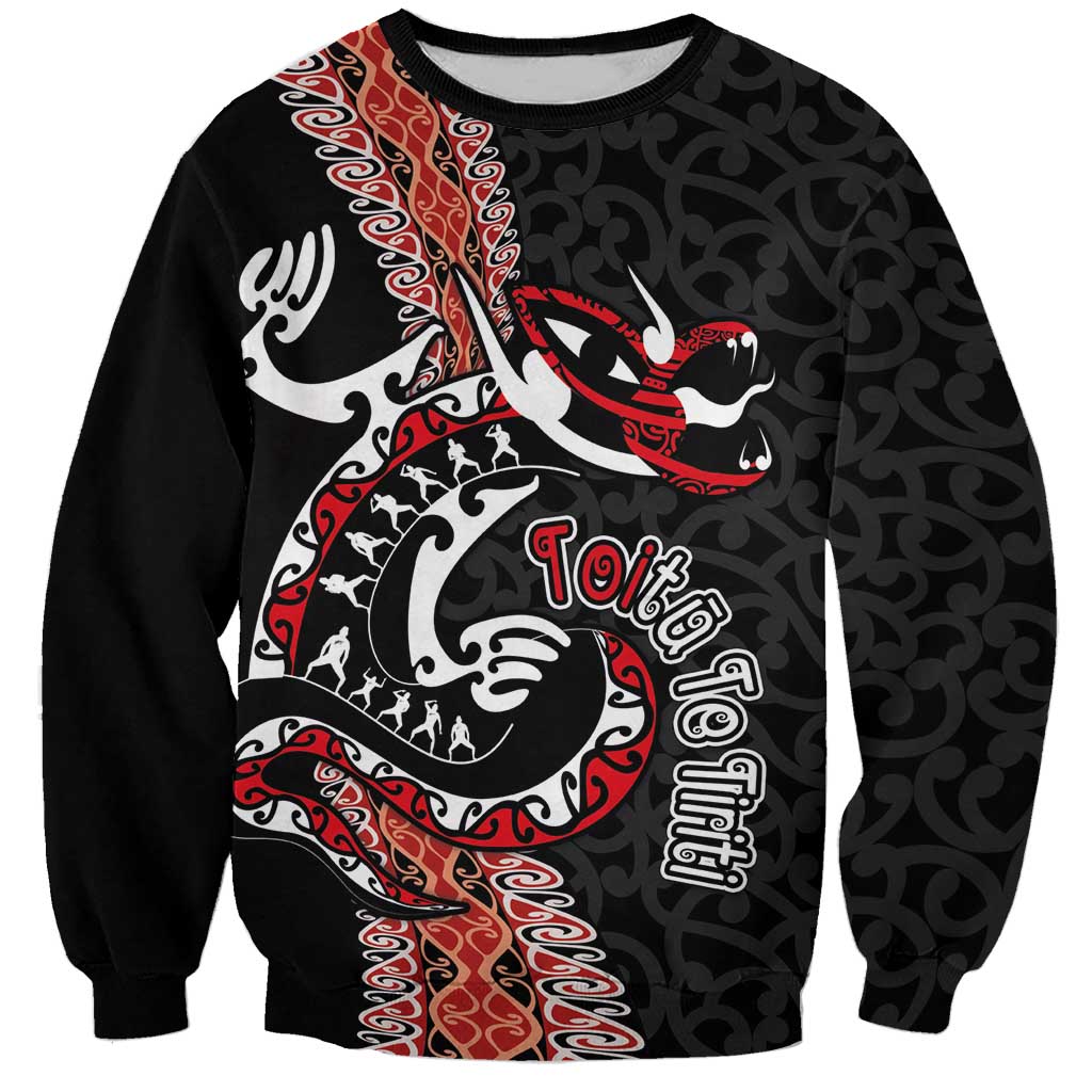 Aotearoa Toitu Te Tiriti Sweatshirt Maori Taniwha Haka - Honour the Treaty LT03