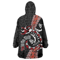 Aotearoa Toitu Te Tiriti Wearable Blanket Hoodie Maori Taniwha Haka - Honour the Treaty LT03