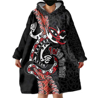 Aotearoa Toitu Te Tiriti Wearable Blanket Hoodie Maori Taniwha Haka - Honour the Treaty LT03