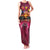 Hawaiian Turtle Love Couple Family Matching Tank Maxi Dress and Hawaiian Shirt Ocean Serenade - Honu Honi Ihu with Hibiscus and Romantic Sunset Pink Color