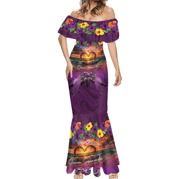 Honu Girls Dress with Plumerias and Side Ties
