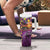 Hawaiian Turtle Love Couple Tumbler With Handle Ocean Serenade - Honu Honi Ihu with Hibiscus and Romantic Sunset Purple Color