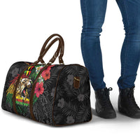 Hawaiian One Love Travel Bag Reggae Lion Tropical Plants and Kakau with Tribal Pattern LT03 - Polynesian Pride