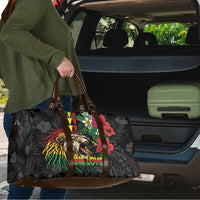 Hawaiian One Love Travel Bag Reggae Lion Tropical Plants and Kakau with Tribal Pattern LT03 - Polynesian Pride